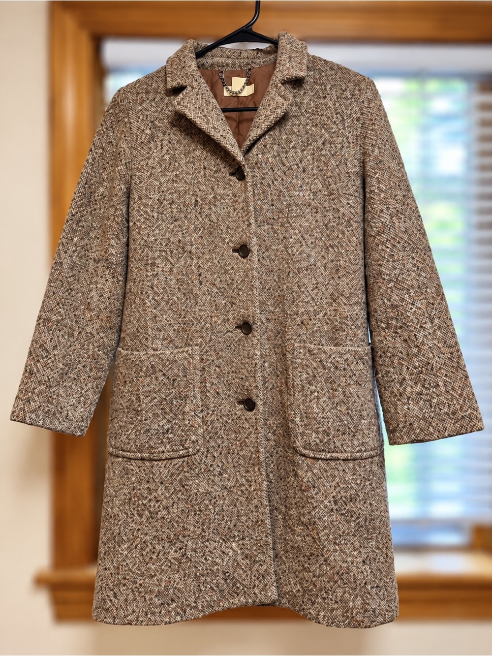 J. Crew Brown Tweed Single-Breasted Pea Coat